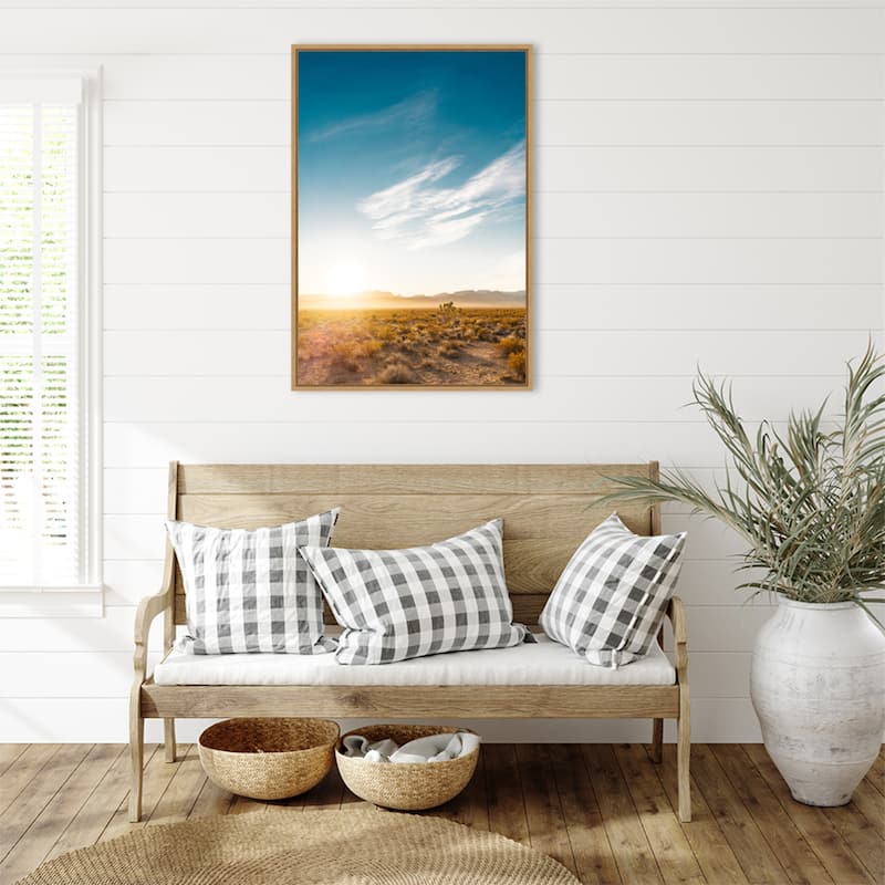 Nevada Desert Sunrise by Bethany Young Framed Canvas Wall Art Print - Sylvie Natural