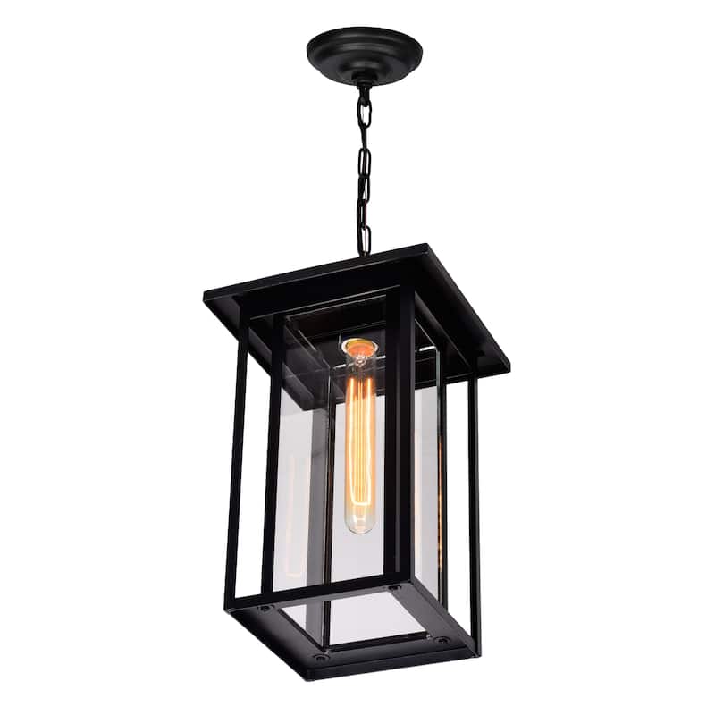 Crawford 1 Light Black Outdoor Hanging Light