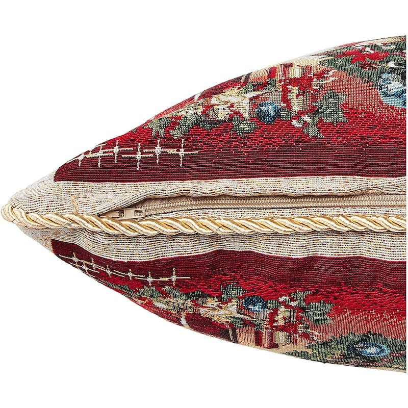 Violet Linen Seasonal Xmas Christmas Holiday Bliss Pattern Decorative Cushion Cover