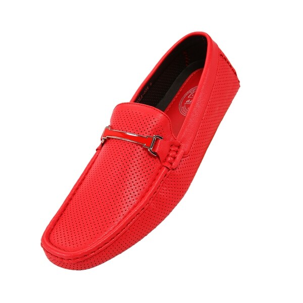 all red loafers