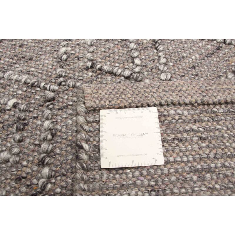 ECARPETGALLERY Braid weave Sienna Grey Wool Rug - 6'0 x 8'9