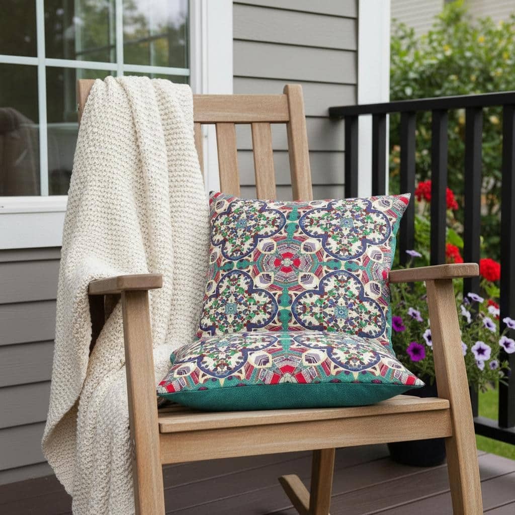 HomeRoots Set of Two 16" X 16" Green and Pink Blown Seam Floral Indoor Outdoor Throw Pillow - 16.00' X '16.00' X '5.00