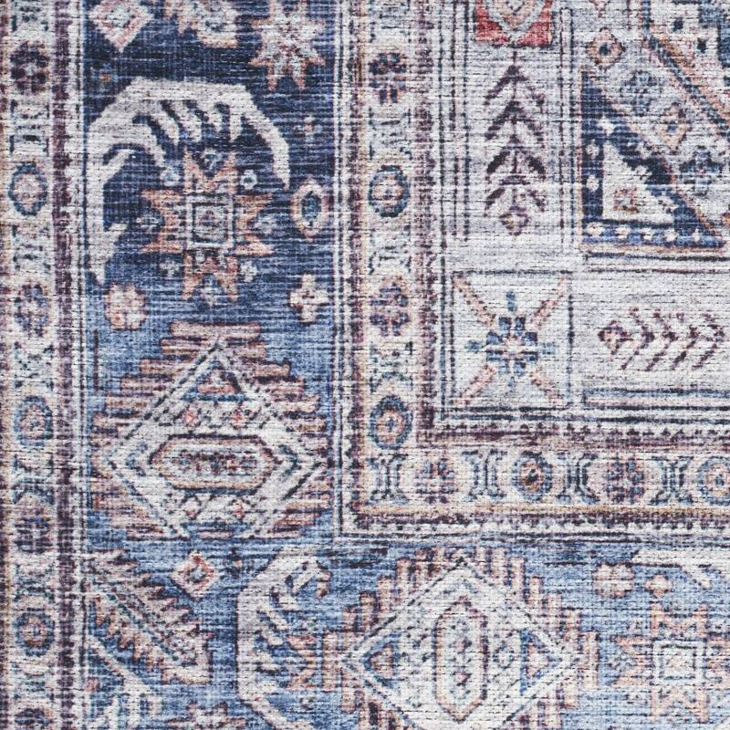 Power Loomed Distressed Non Skid Low Pile Area Rug - 72' X '48' X '0.25