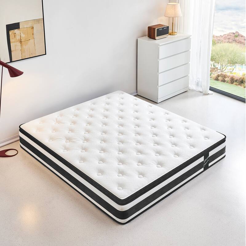 12 Inch Breathable Oeko-Tex 100 Memory Foam Sponge Individual Pocket Spring Mattress - Queen