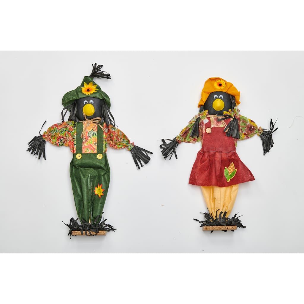 24" Standing Crows, Set of 2