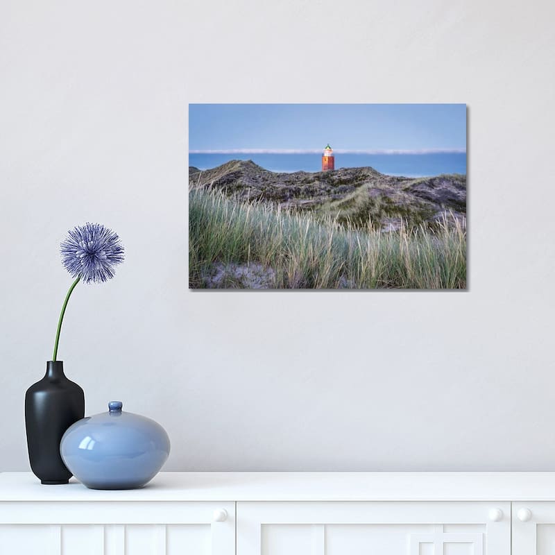 iCanvas "Lighthouse Quermarkenfeuer Rotes Kliff On Sylt, Schleswig Holstein, Germany" by Jan Becke Canvas Print - 12x18x1.5