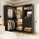 preview thumbnail 15 of 19, Cimly Set of 2 Corner Closet System with Drawers, Closet Organizer with Hanging Rods and Storage Shelves Black