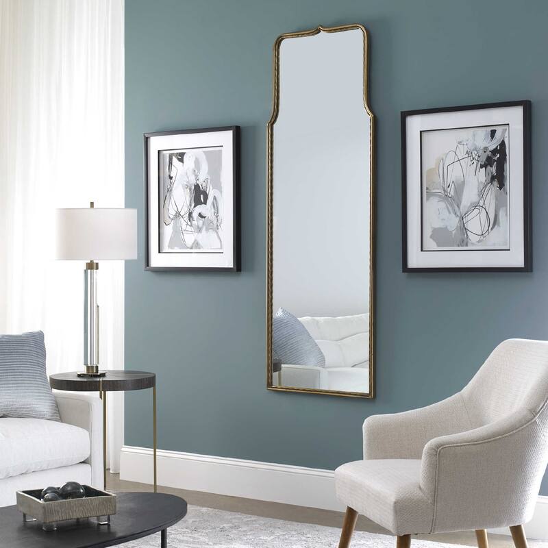 Antiqued Style Wall Mirror - 69" - Gold