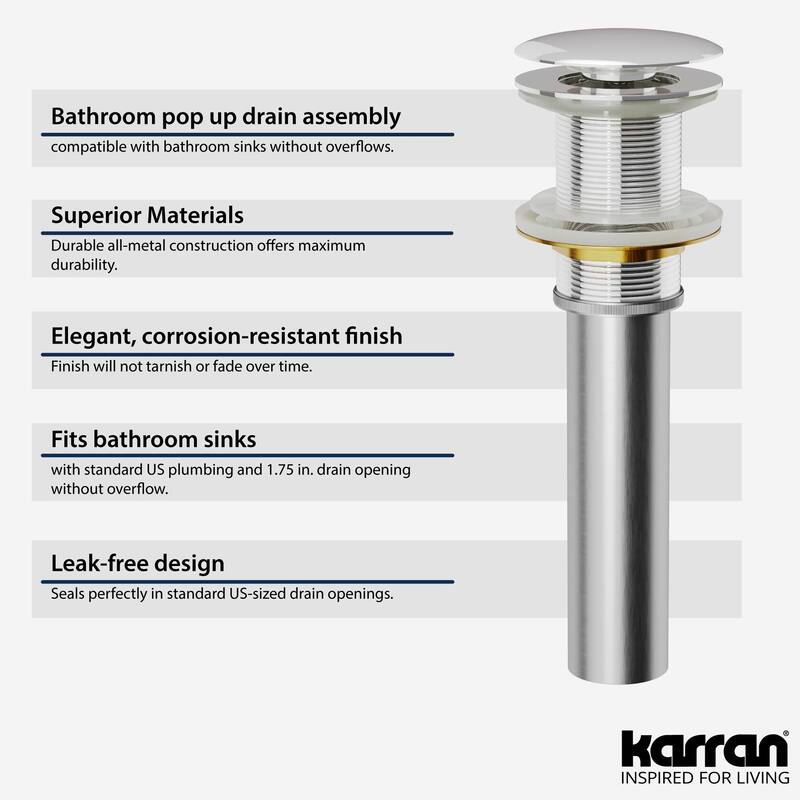 Karran PU25 Pop-Up Vanity Bowl Drain