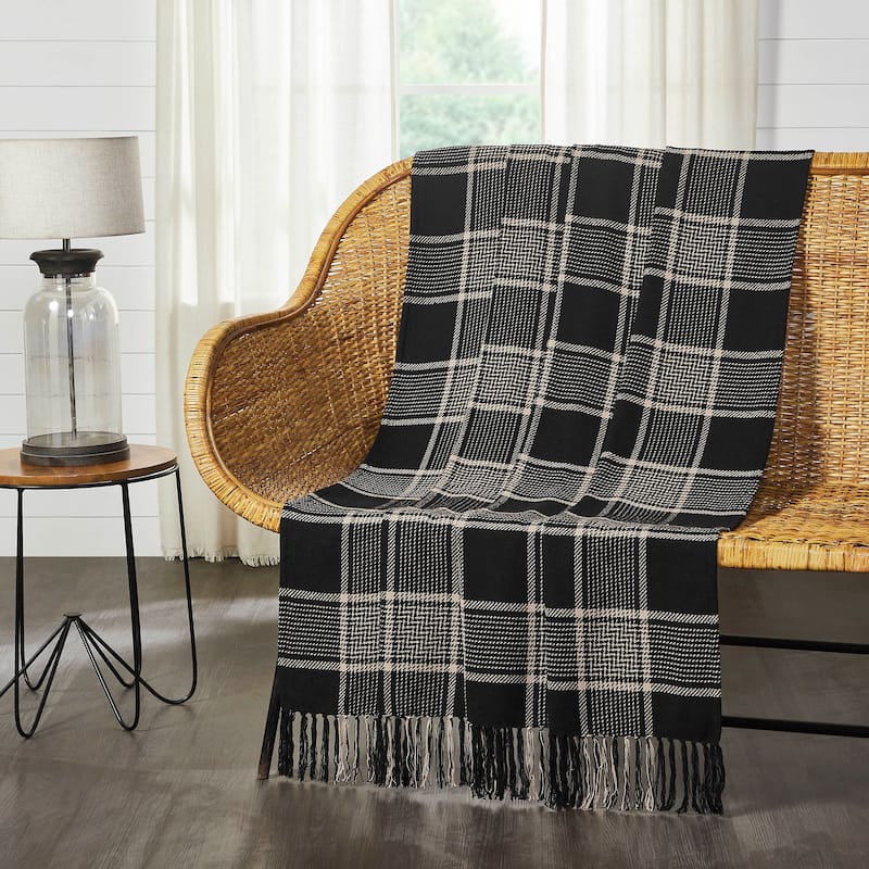 Eston Plaid Throw - Black