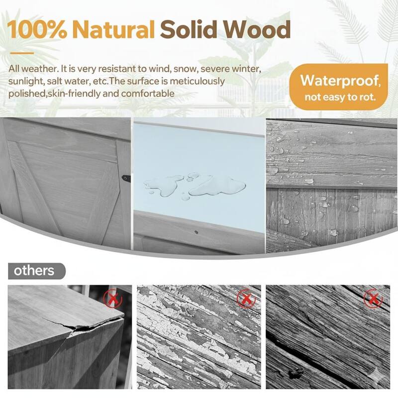 39" Wooden Rustic Potting Bench Table, Storage Cabinet Garden Shed with 2-Tier Shelves and Side Hook