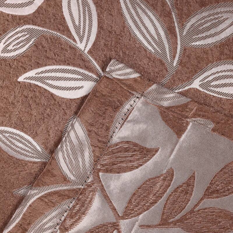 Superior Leaves Machine Washable Room Darkening Grommet With Ties Blackout Curtains, Set of 2