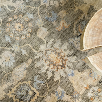 EXQUISITE RUGS Essex Hand-knotted New Zealand Wool Brown/Ivory/Rust Area Rug.