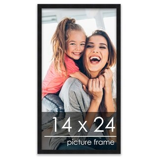 14x24 Frame Black Wood Picture Frame - UV Acrylic, Foam Board Backing ...