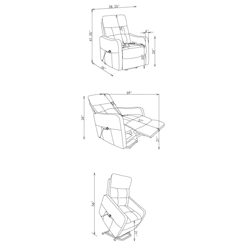 Dayes Upholstered Power Lift Recliner Chair