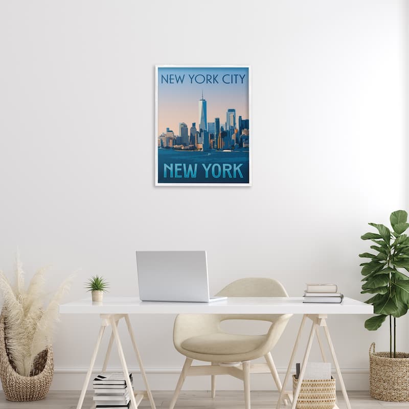 Stupell New York Landmark Skyline Framed Giclee Art Design By Victoria Barnes