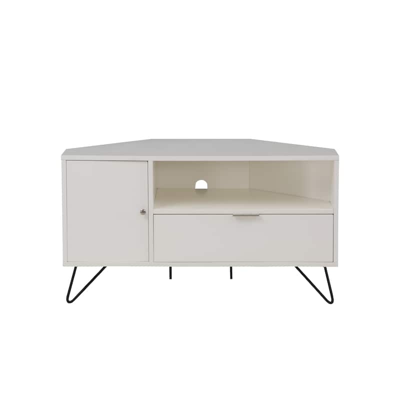 Talley Mid-Century Modern 41-inch 1-Open Shelf Corner TV Console by Furniture of America