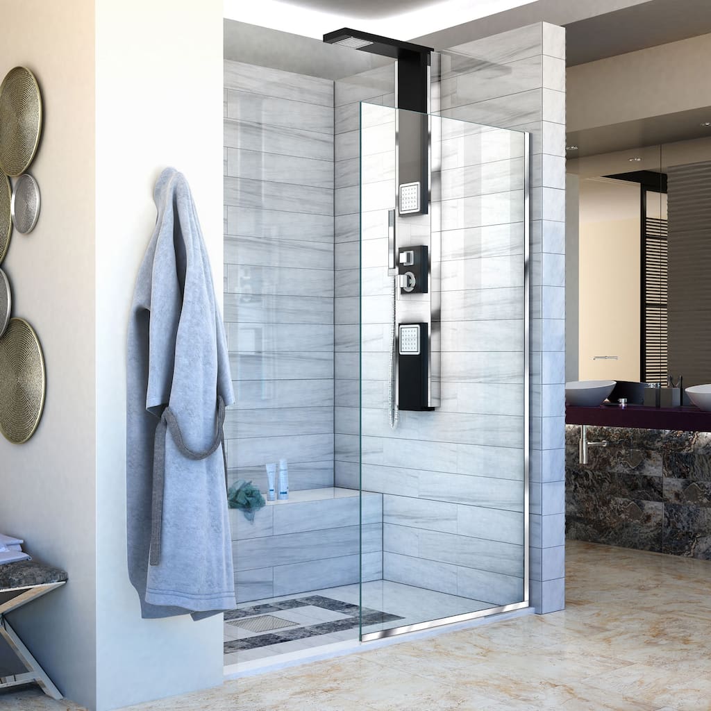 DreamLine Linea Single Panel Shower Screen 30 in. W x 72 in. H, Open Entry Design - 30" W