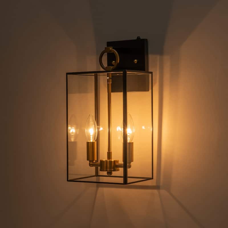 C Cattleya 14.5in Dusk to Dawn Dark Bronze Copper Outdoor Wall Lantern Sconce - Dark-Bronze