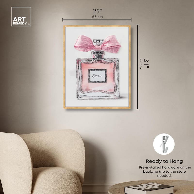 Simple Perfume Bow Canvas by Art Remedy