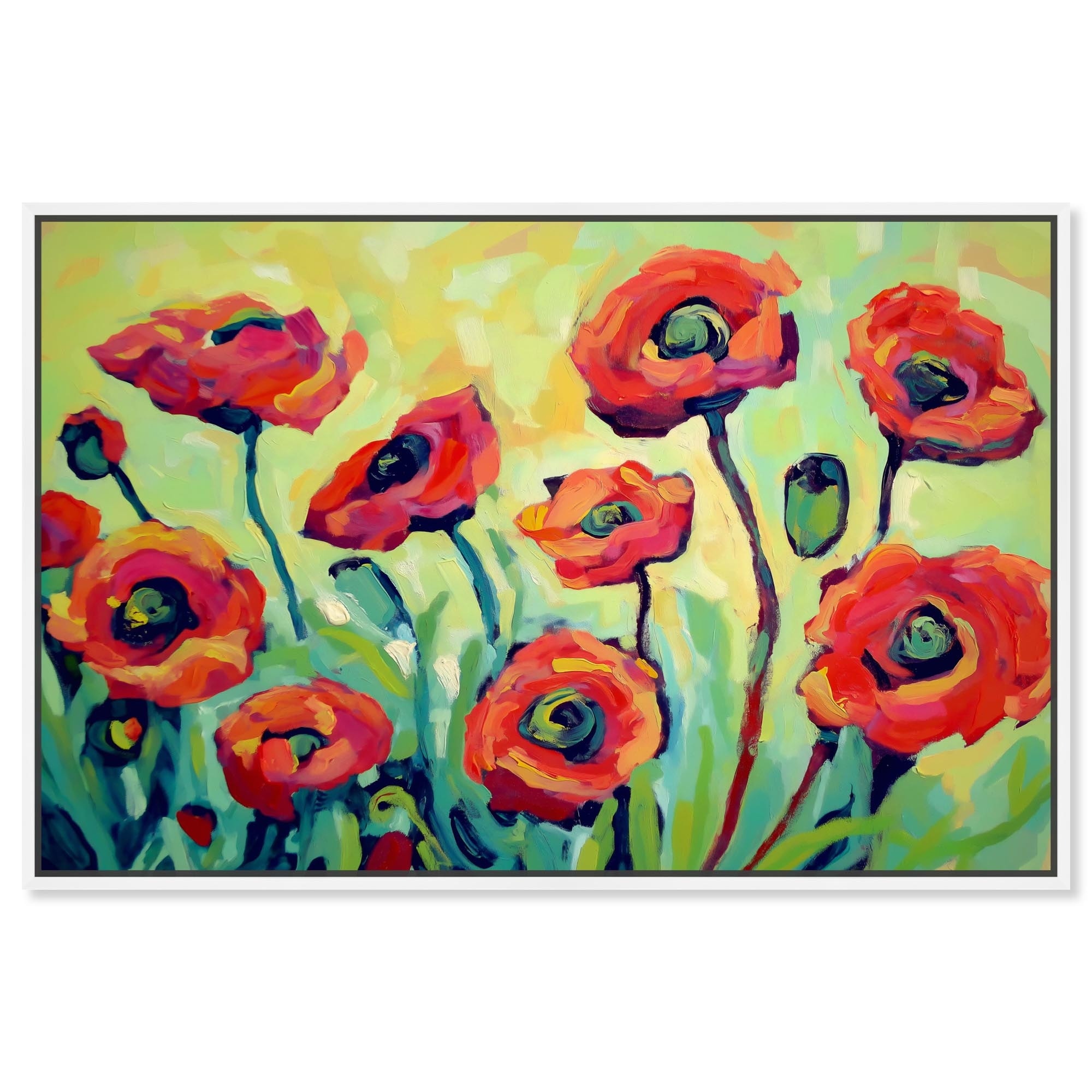 Red Poppy Field I Canvas by Art Remedy