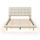 preview thumbnail 3 of 20, Marshmallow Shaped Button-Tufted Headboard LED Platform Bed