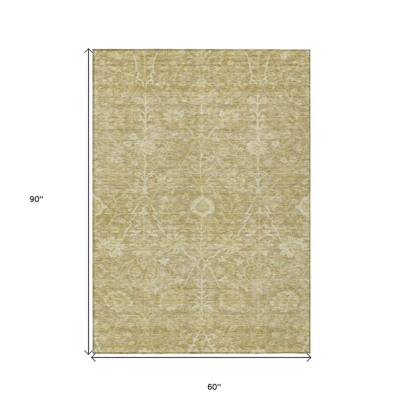 HomeRoots Floral Transitional Rectangle Outdoor Rug