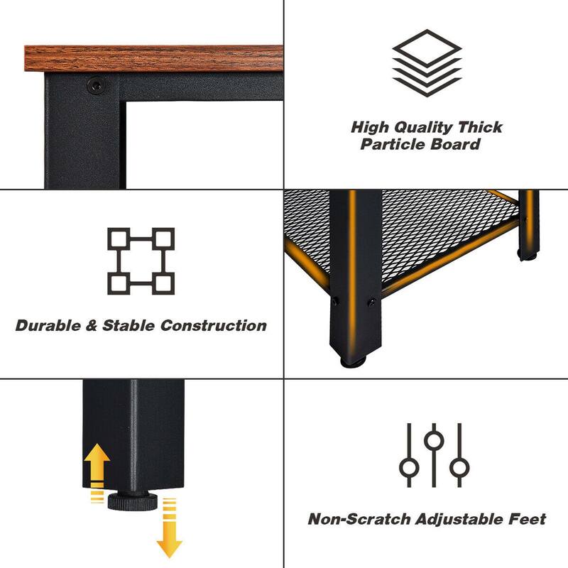 Console Sofa Table W/ Storage Shelf Metal Frame Entryway Table