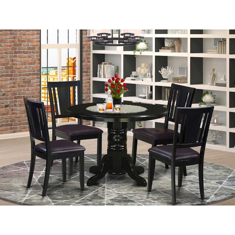 Dining Table Set with Chairs - Kitchen Dinette Table & 4 Chairs - Modern Style