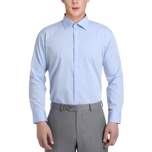 Men's No Iron Slim Fit Performance Solid Spread Collar Dress Shirt - On ...