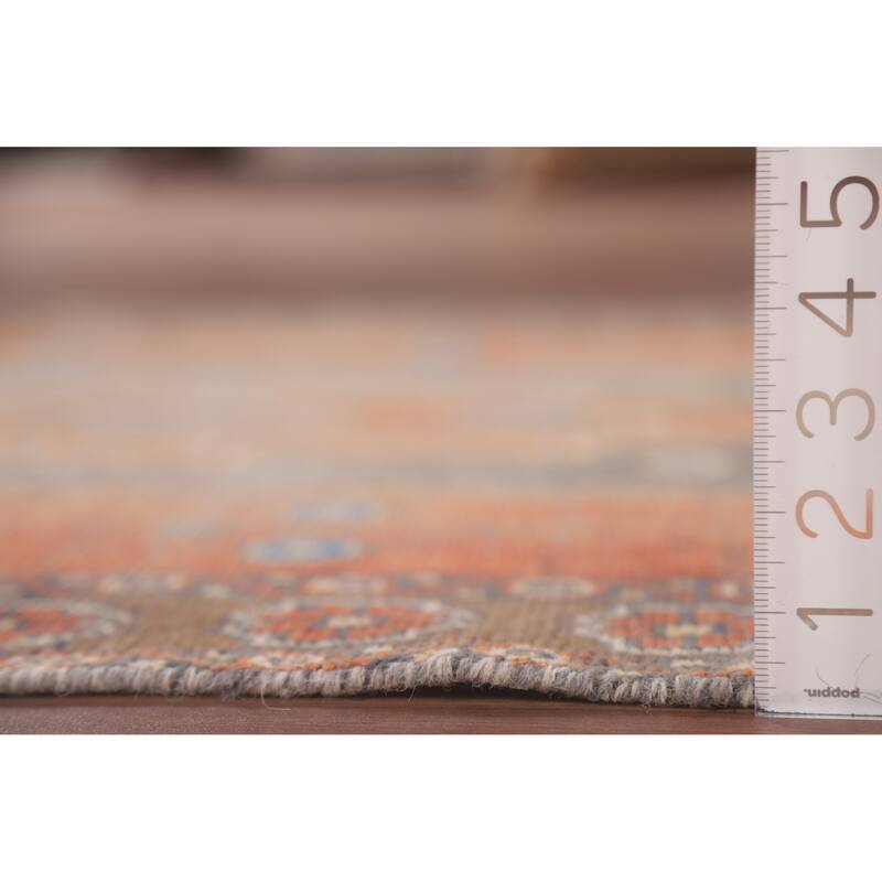 Hand Knotted Oriental 100% Wool Carpet Traditional Geometric Oranges & Rust Sirjan Area Rug - 6' 4'' X 3' 7''