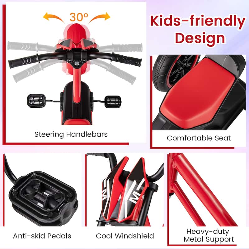 Gymax Kids Tricycle w/Foot Pedals Forward/Backward Steering Handlebars
