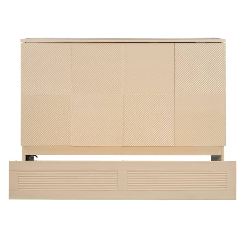Modern Murphy Bed Wall Bed with Drawer, Sockets and USB Ports