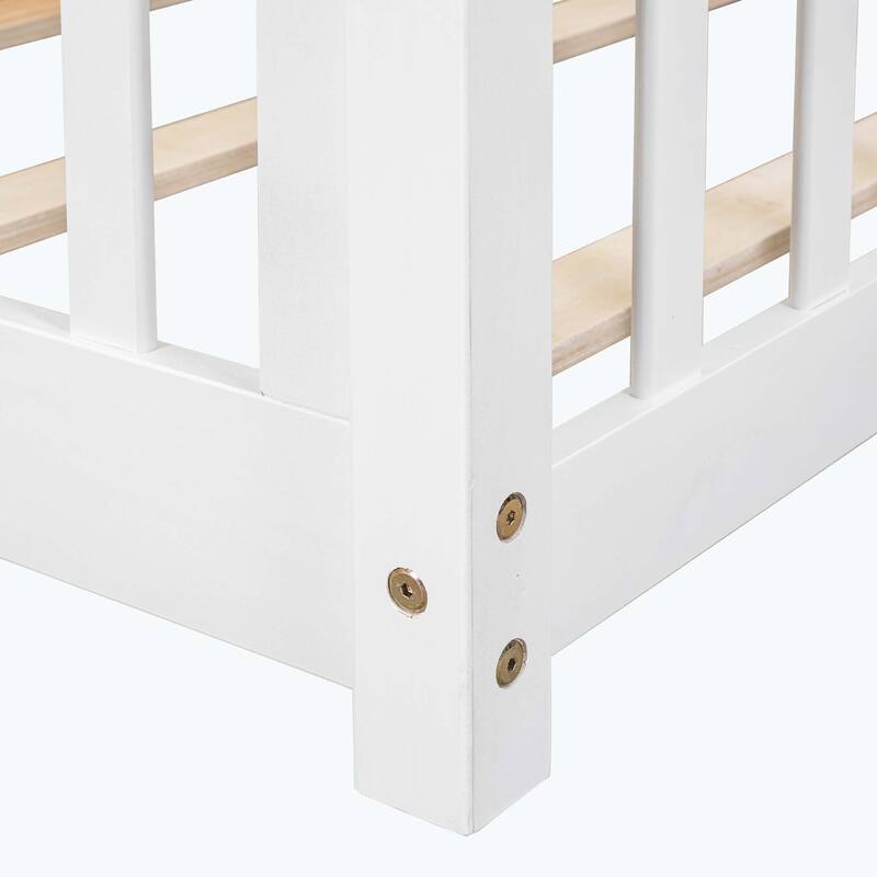 Durable Floor Platform Bed with Fence