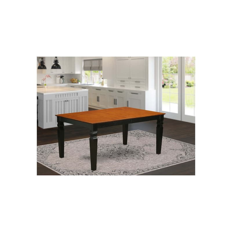 Rectangular Dining Table - Black Cherry Kitchen Table, Art Deco Design, Small Dining Room Table - 60