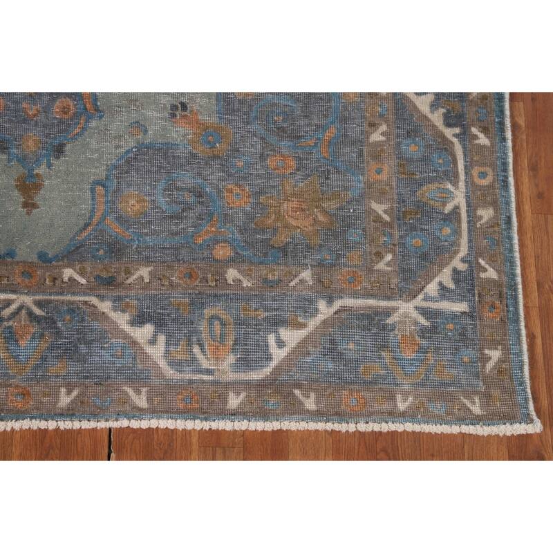 Distressed Over-Dyed Tabriz Persian Antique Rug Handmade Wool Carpet - 6'3"x 9'0"