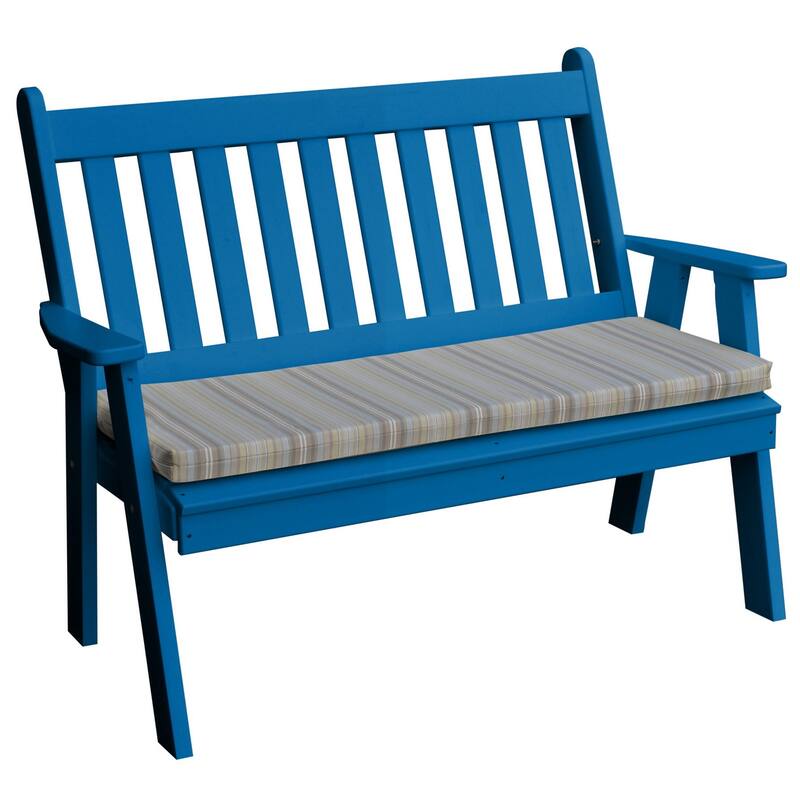Poly 4' Traditional English Garden Bench - Blue