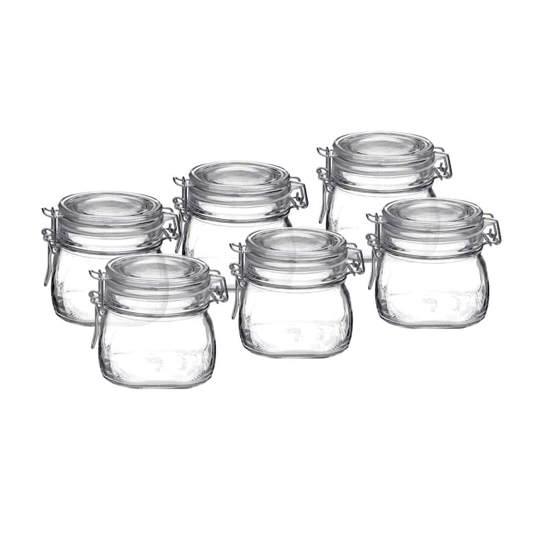 Bormioli Rocco Set of 6 Fido Jars - Clear Lids