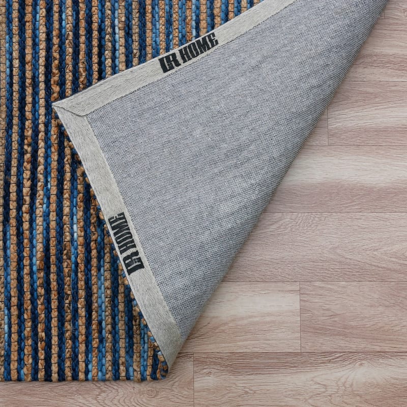 Sevita Stripe Natural Jute and Wool Blend Indoor Area Rug