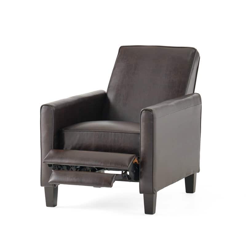 Pushback Recliner Chair, Fax Leather Armchair Push Back Accent Chair for Living Room, Home Theater Single Sofa Club Chair
