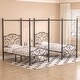 preview thumbnail 2 of 24, VECELO Kids Bed Metal Canopy Bed Frame Set of 2 Twin Size with Headboard, 4 Posters Platform Mattress Foundation