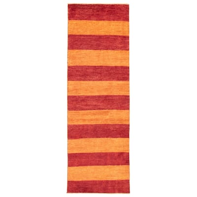 ECARPETGALLERY Hand-knotted Finest Peshawar Ziegler Red Wool Rug - 2'7 x 8'2