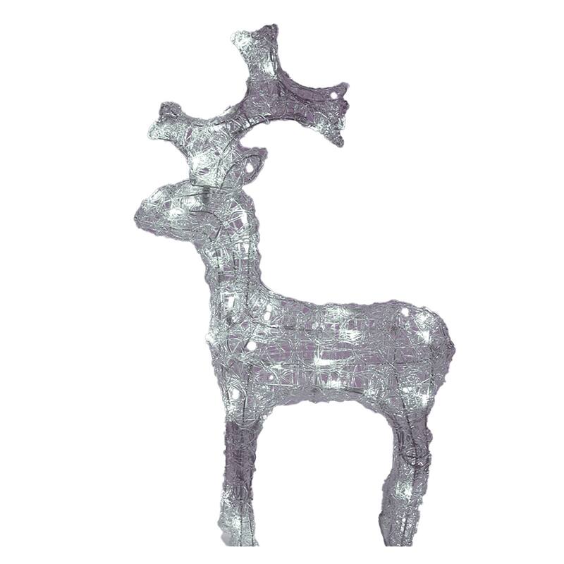 Christmas 2 ft. Flashing LED Lights Acrylic Deer with Transparent Wire