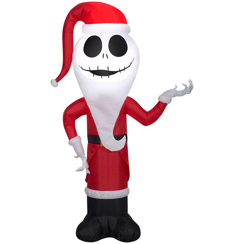 Gemmy Christmas Inflatable Jack Skellington as Sandy Claws, 4 ft Tall