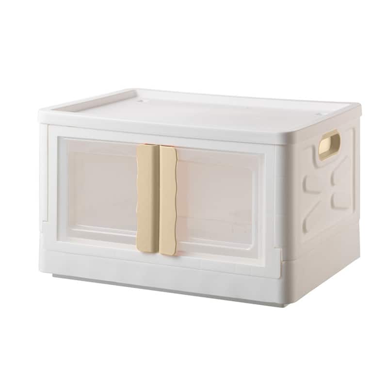 HANAMYA Folding and Stackable Container with Doors and Handles, Set of 2 - 72 Liter, Set of 2