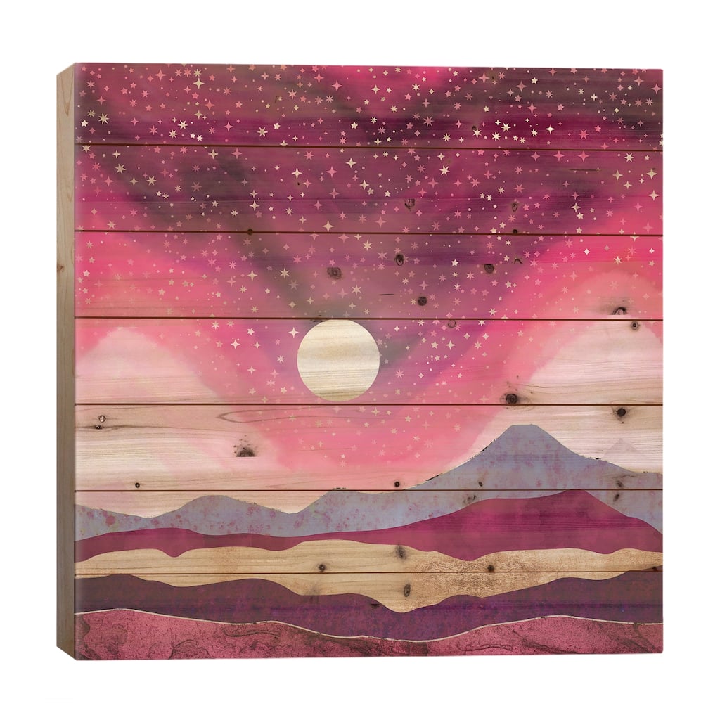 Scarlet Night Print On Wood by SpaceFrog Designs - Multi-Color