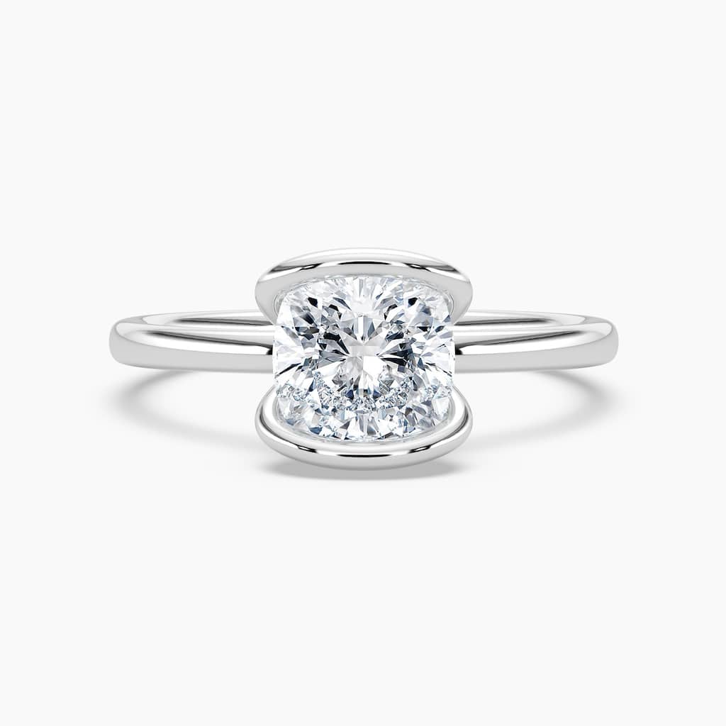 Auriya 14K Gold Lab Grown Diamond Cushion Cut Large Loop Solitaire Engagement Ring 1.00 - 5.00ct. tw. (F-G, VS)