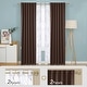 preview thumbnail 6 of 65, Deconovo Mix & Match Blackout and Bronze Print White Sheer 4 Piece Curtain Panel Set 52x108 Inch - Chocolate