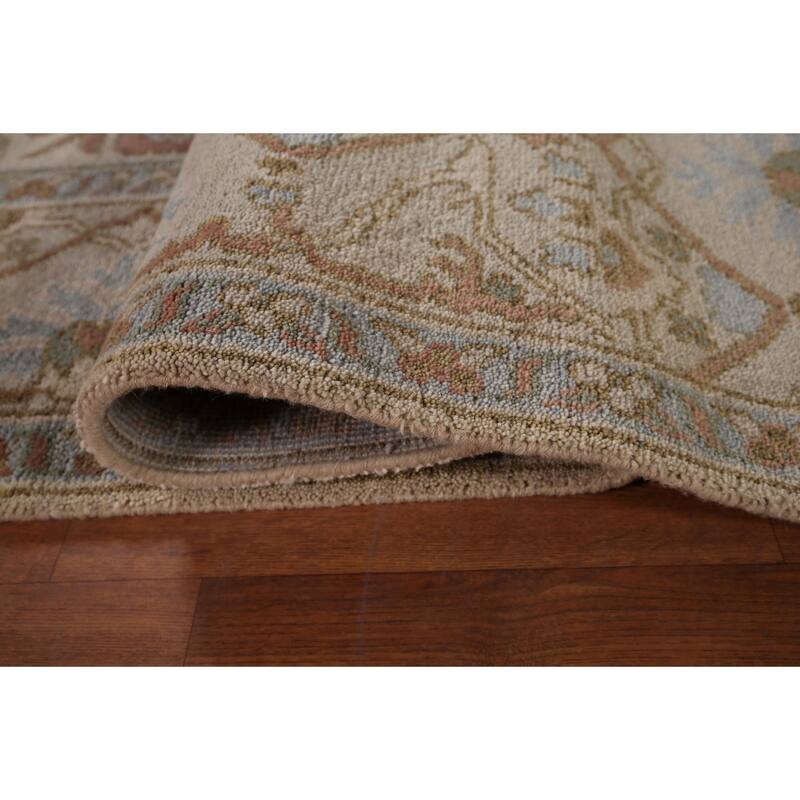 Earth Tone Oushak Indian Area Rug Handmade Oriental Wool Carpet - 7'11"x 10'0"