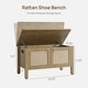 preview thumbnail 14 of 14, Boho Farmhouse Rattan Shoe Bench with Hidden Storage - Safety Hinged Lift Top Chest for Hallway & Living Room - 1-Piece